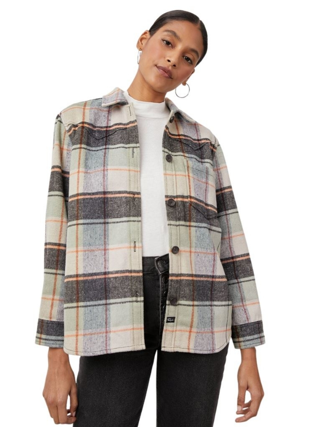 Rails Tripp Button Down Shirt Jacket Mint Multi Size Xs